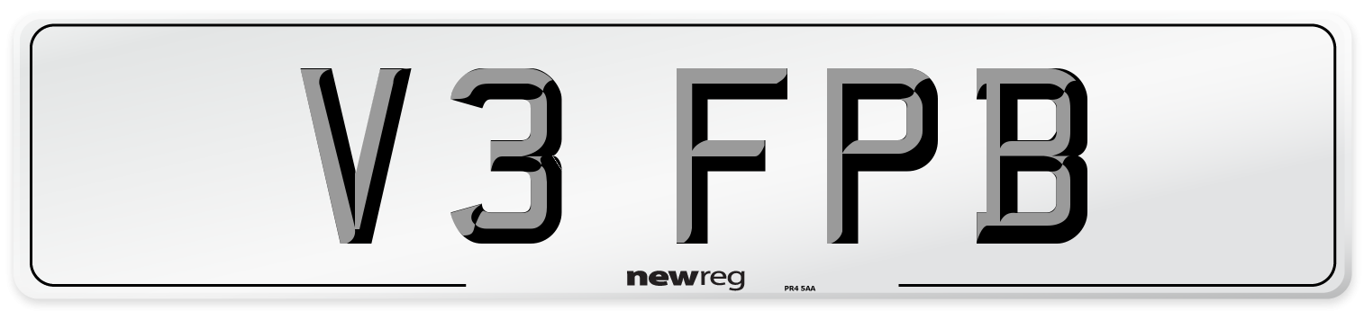 V3 FPB Number Plate from New Reg